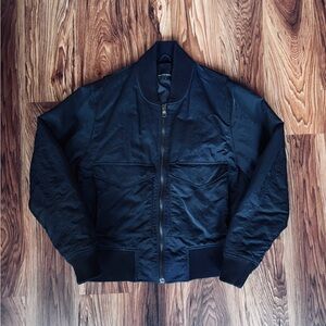 Banana Republic Black Nylon Bomber Flight Jacket (Size M)